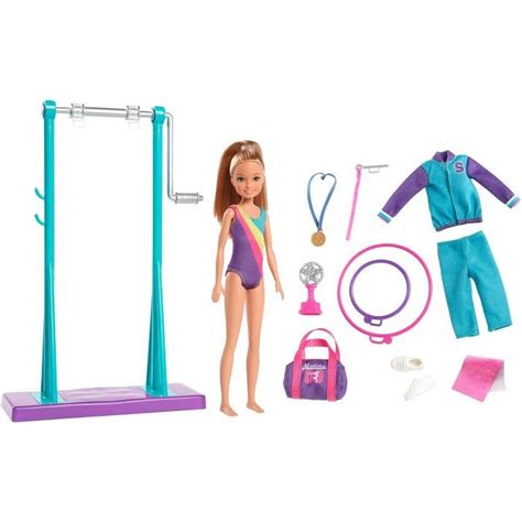 Barbie Team Stacie Doll Gymnastics Playset With Accessories Suits And