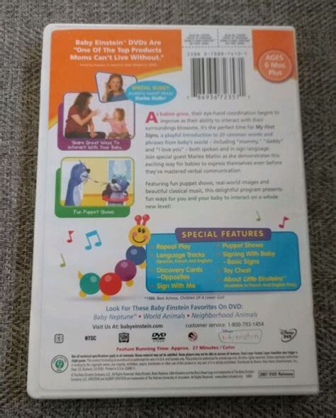 Baby Einstein My First Signs Dvd 2007 See And Sign With Baby Age 6