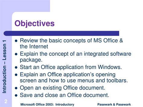 Ppt Introduction Lesson 1 Microsoft Office 2003 Basics And The