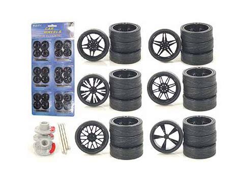 Custom Wheels For 124 Scale Cars And Trucks 24pc Wheels And Tires Set 2003b