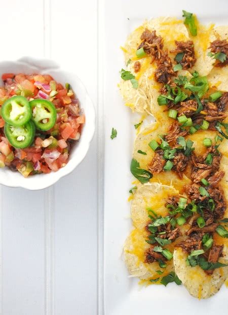Wake up to a complete breakfast from your slow cooker! Leftover Slow Cooker Pulled Pork Nachos Recipe | Savor The Thyme