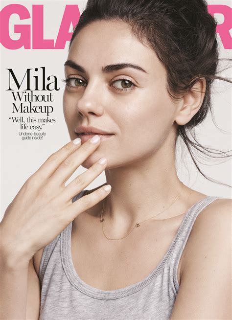 mila kunis goes without makeup for glamour i don t wear makeup