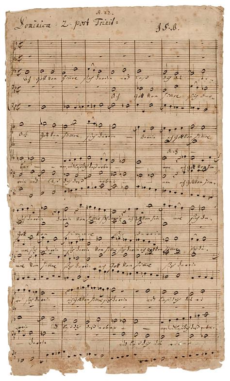 Bach Original Handwritten Score By Johann Bach Painting By Price Hannah