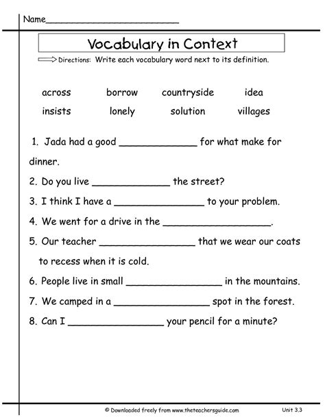 High School Vocabulary Worksheets Multiplication Facts — Db