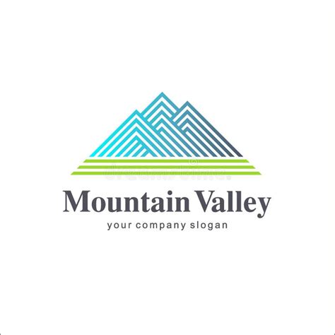 Vector Logo Template Mountain Valley Stock Vector Illustration Of