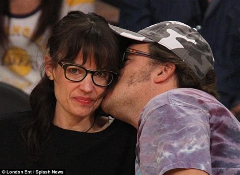 Jack black is presently living a happy life with his wife, tanya haden. Jack Black kisses wife Tanya Haden during LA Lakers game ...