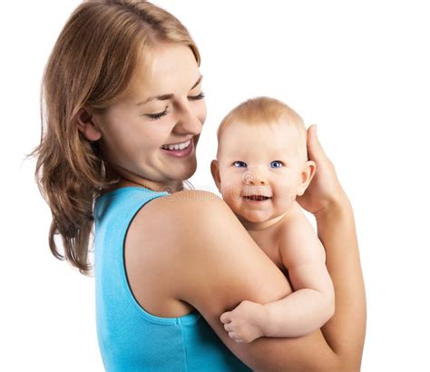 Happy Smiling Mother With Baby Stock Image Image Of Infant Happiness