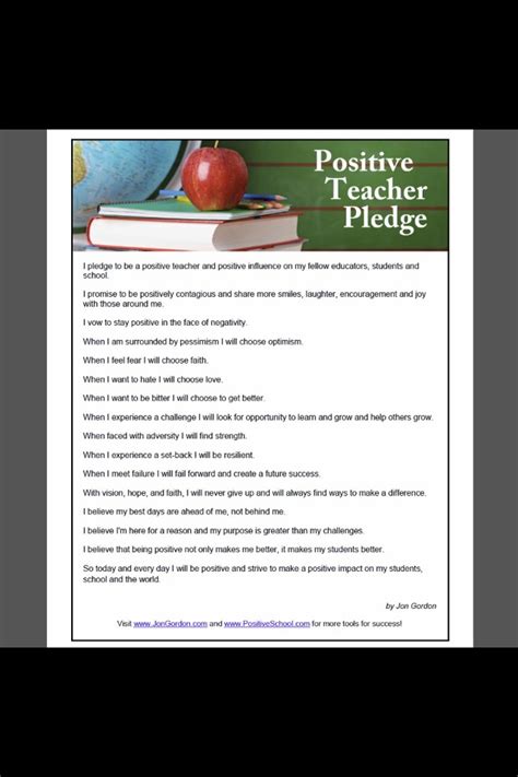 Positive Teachers Pledgethis Year I Need This And Will Do My Best