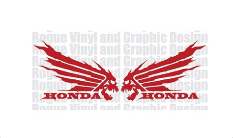 Honda Wings Skulls Logo Decal Sticker Pair Etsy