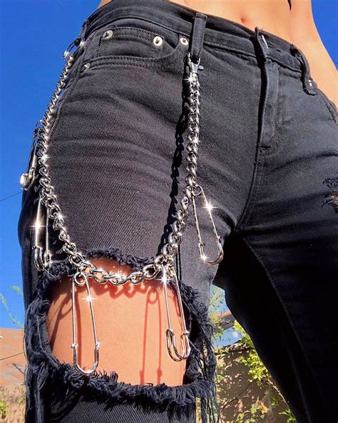The Safety Pin Pant Chain Just Landed Grunge Fashion Edgy Outfits Aesthetic Grunge Outfit