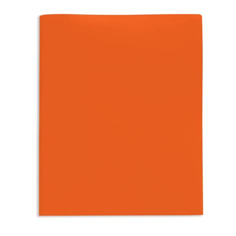 2 Pocket School Grade Poly Folder With Prongs Letter Size Orange