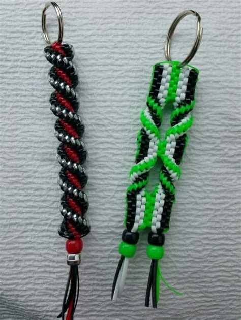 It brought back happy memories from my time at summer camp. Boondoggle Key Chains | Plastic lace, Beaded keychains ...