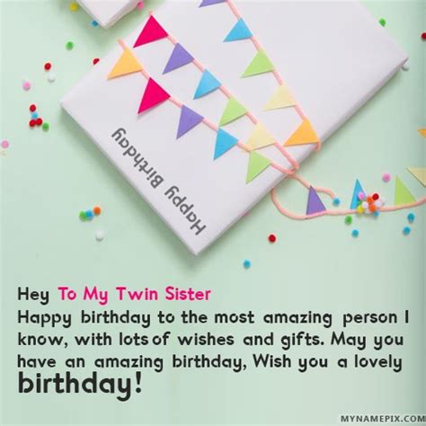 Happy Birthday To My Twin Sister Cakes Cards Wishes