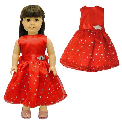 Doll Clothes Beautiful Red Dress With Dots Outfit Fits