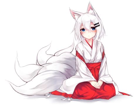 Wallpaper Drawing Illustration White Hair Anime Girls Animal Ears