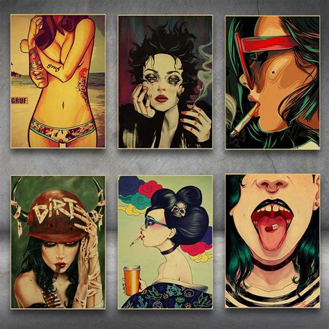 Vintage Posters Sexy Girls Motor Retro Kraft Wall Paper High Quality