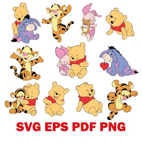 Baby Winnie The Pooh Characters Svg