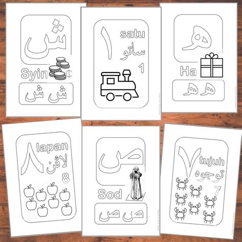 Printables Colouring Pages Buku Mewarna Jawi Huruf Angka Huruf Hijaiyah