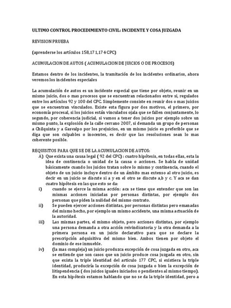 Ultima Materia Procedimiento Civil 1 Pdf Res Judicata Demanda