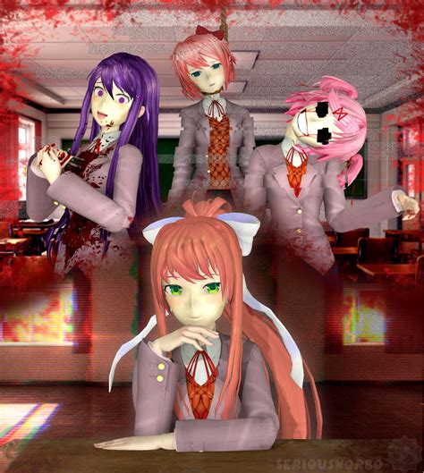 Pretty Scary Waifus Ddlc 3d Models By Seriousnorbo On Deviantart