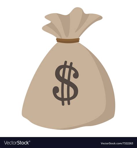 Cartoons are for kids and adults! Money bag or sack cartoon icon Royalty Free Vector Image