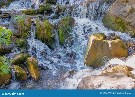 A Waterfall Of Altai Mountains Stock Photo Image Of Dreamy