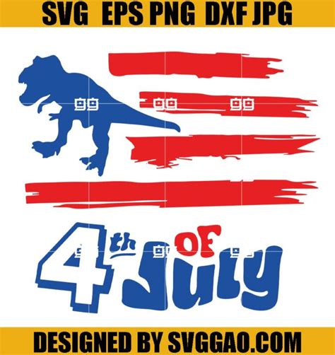 4th Of July Kids SVG, Dinosaur 4th Of July Svg, Patriotic SVG, America Svg