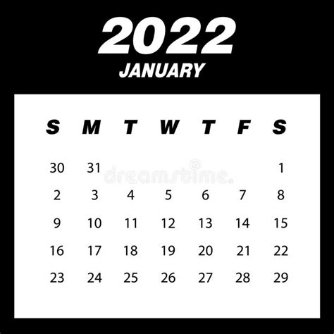 Jan 2022 Calendar Stock Illustrations 103 Jan 2022 Calendar Stock