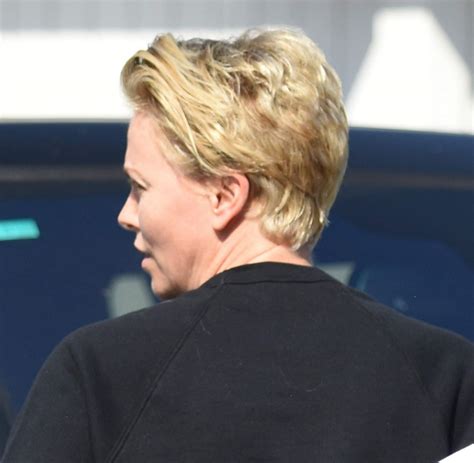 Most of the time, the famous star, who appears with short pixie and bob haircuts, sometimes appears with medium or long hair styles. Charlize Theron in Tights - Leaving a Beverly Hills Salon ...