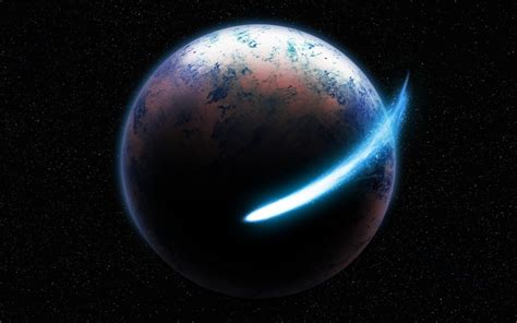 Earth Illustration Digital Art Comet Space Art Planet Hd Wallpaper