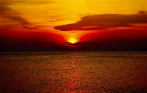 Wallpaper Twilight Sea Ocean Sunset Seascape Clouds Dusk Horizon