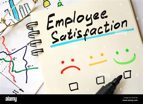 Sign employee satisfaction on a page of notebook Stock Photo - Alamy