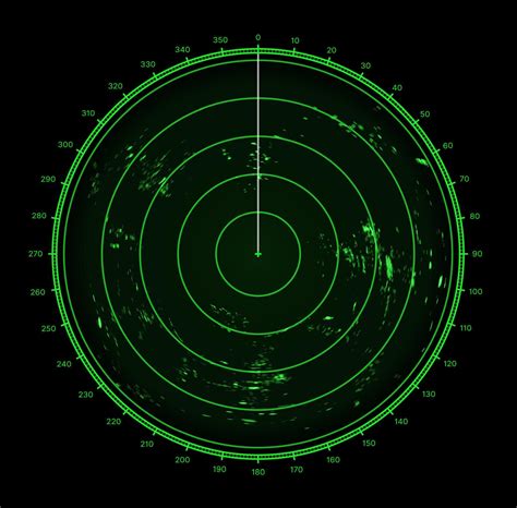 Ship radar, sonar screen, military target aim scan 12682801 Vector Art