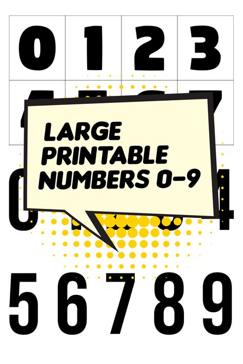 Numeric 0 9 Large Printable Numbers 0 9 Bug