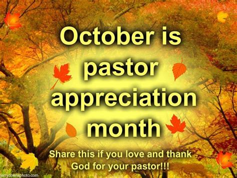 October Pastor Appreciation