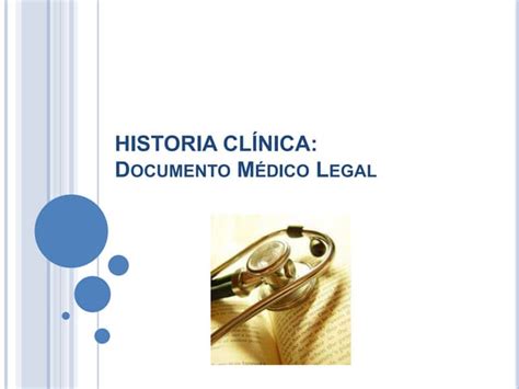 Historia Clínica Documento Medico Legal Ppt