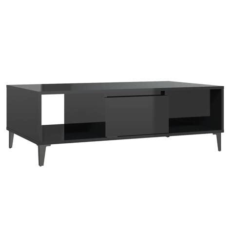 Fdit Table Basse Noir Brillant 1035x60x35 Cm Aggloméré