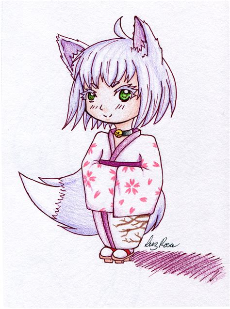 Kimono Fox Girl Chibi Version By Lighto Chan On Deviantart