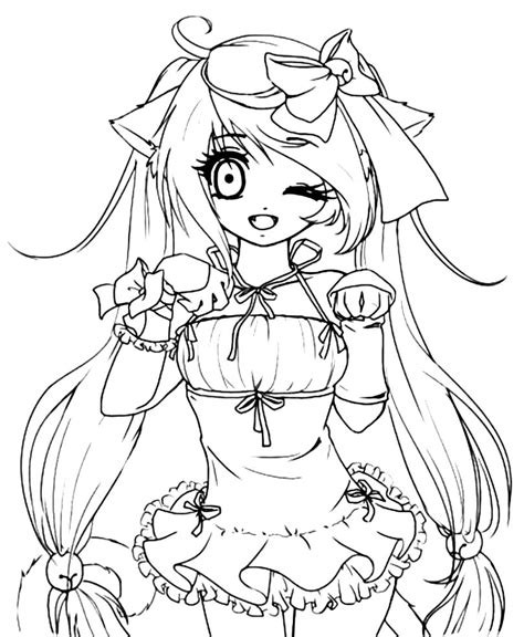 Beautiful Anime Girl Coloring Page