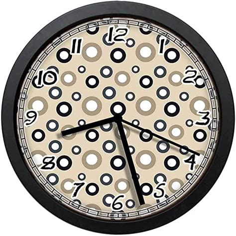 Round Wall Clock 10 Inch Silent ，disc Shaped Curve Figures