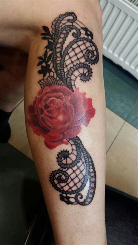 Rose And Lace Tattoos Pinterest