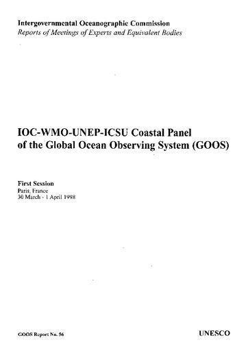 Iocwmounepicsu Coastal Panel Of The Global Ocean Observing System