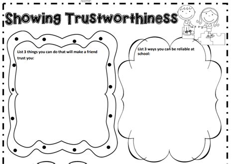 Trust Worksheets For Kids Worksheets For Kindergarten