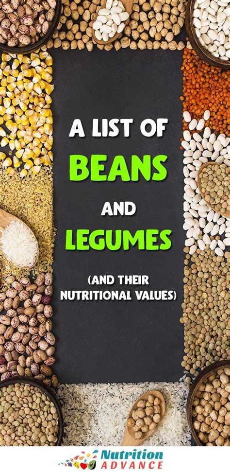 17 Types Of Beans And Legumes With Nutritional Values Legumes List