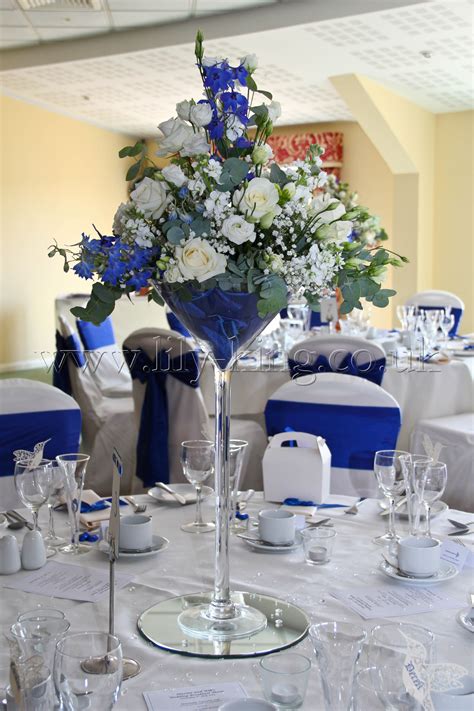 Royal Blue Martini Vase By Lily King Weddings Blue Wedding Theme