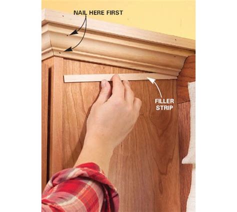 Then you simply have to nail and glue the molding in place, allowing the glue to dry overnight. Crown Installation On Kitchen Cabinets Issue - Finish Carpentry - Contractor Talk
