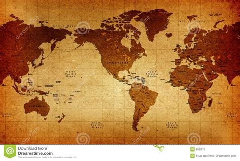 Mapa Do Velho Mundo Ilustração Stock Ilustração De Conceito 862675