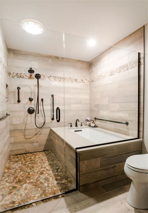 This Master Bath Remodel Features A Beautiful Corner Tub Inside A Walk