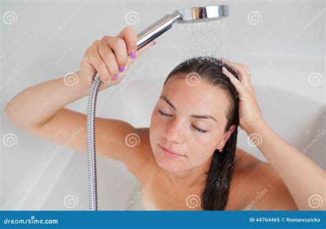 Beautiful Young Woman Taking A Shower Stock Image Image Of Beauty