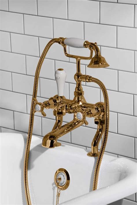 Polished Brass Bath Shower Mixer Tap X Top Bsp
